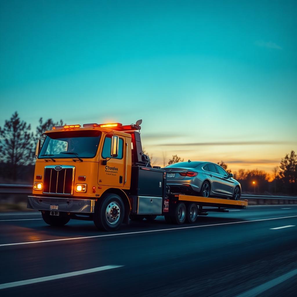 Tow truck towing a car in Sydney